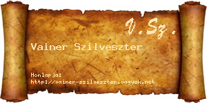 Vainer Szilveszter névjegykártya