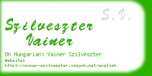 szilveszter vainer business card